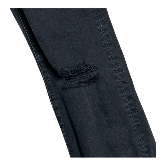 SLVRLAKE London Long Gone Washed Black Distressed Straight Leg Jeans Size 24 - Picture 4 of 10